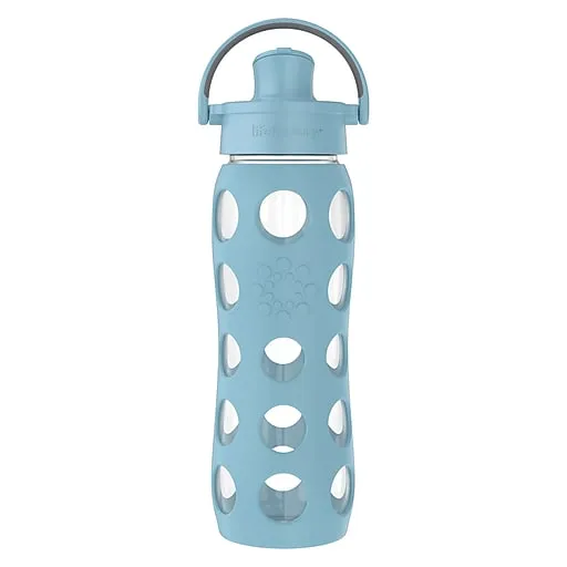 Lifefactory 22-Ounce Glass Water Bottle with Active Flip Cap