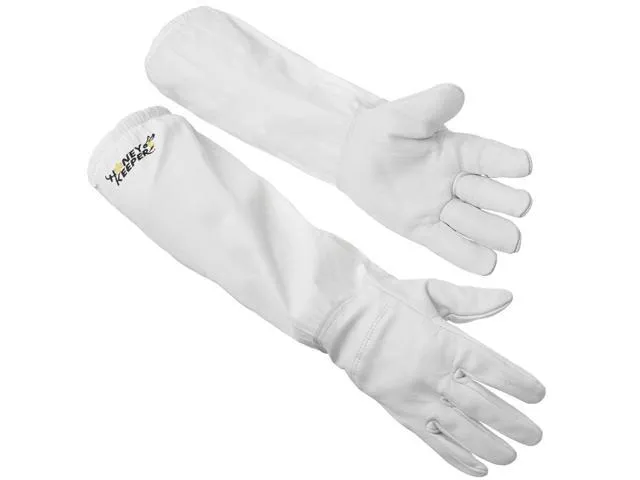 Honey Keeper Beekeeping Gloves, Extra Large - Goatskin Leather with Canvas Sleeve and Elastic Cuff