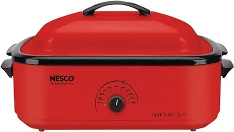 4816-12, Roaster Oven with Porcelain Cookwell, Red, 6 Quart, 750 Watts