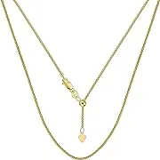 Jewelry Affairs 14k Yellow Real Gold Adjustable Popcorn Link Chain Necklace, 1.3mm, 22"