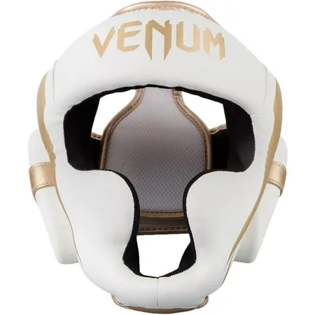 Venum Elite Headgear - White/Gold