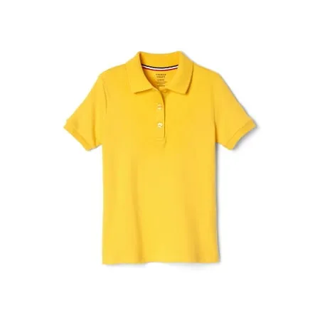 French Toast Girls School Uniform Short Sleeve Picot Collar Interlock Polo Shirt Sizes 4-20 & Plus