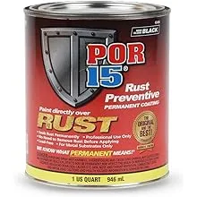 POR-15 Rust Preventive Coating, Stop Rust and Corrosion Permanently, Anti-rust, Non-porous Protective Barrier, 32 Fluid Ounces, Semi-gloss Black