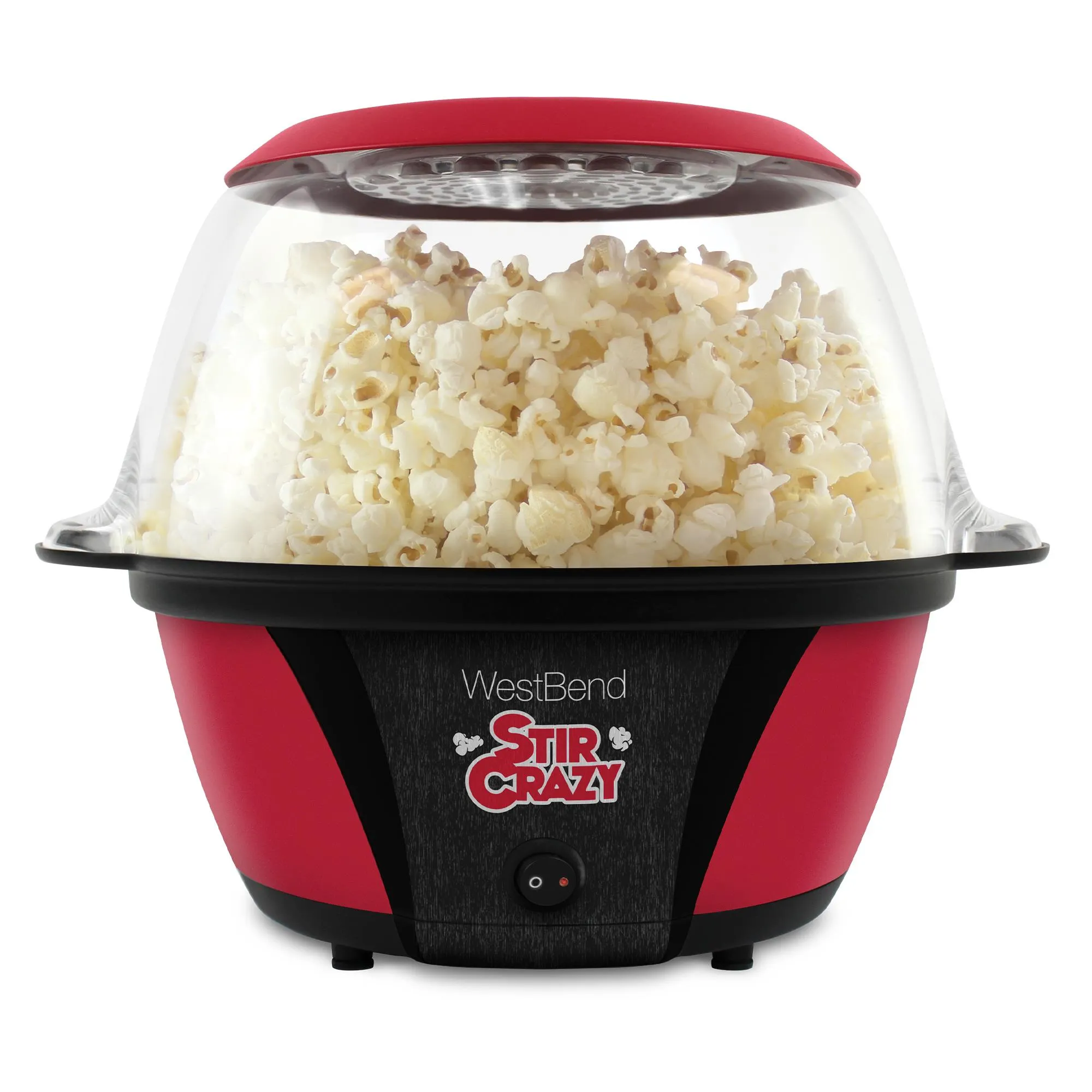 West Bend Stir Crazy Popcorn Maker, 10-3/16"" x 11-1/16"" x 12-1/4"", Red