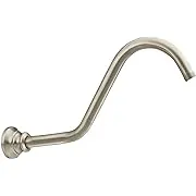 Moen S113BN Waterhill Replacement Extension Curved Shower Arm, Brushed Nickel