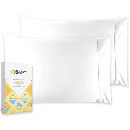 King Size Pillowcase Set In Creamy White