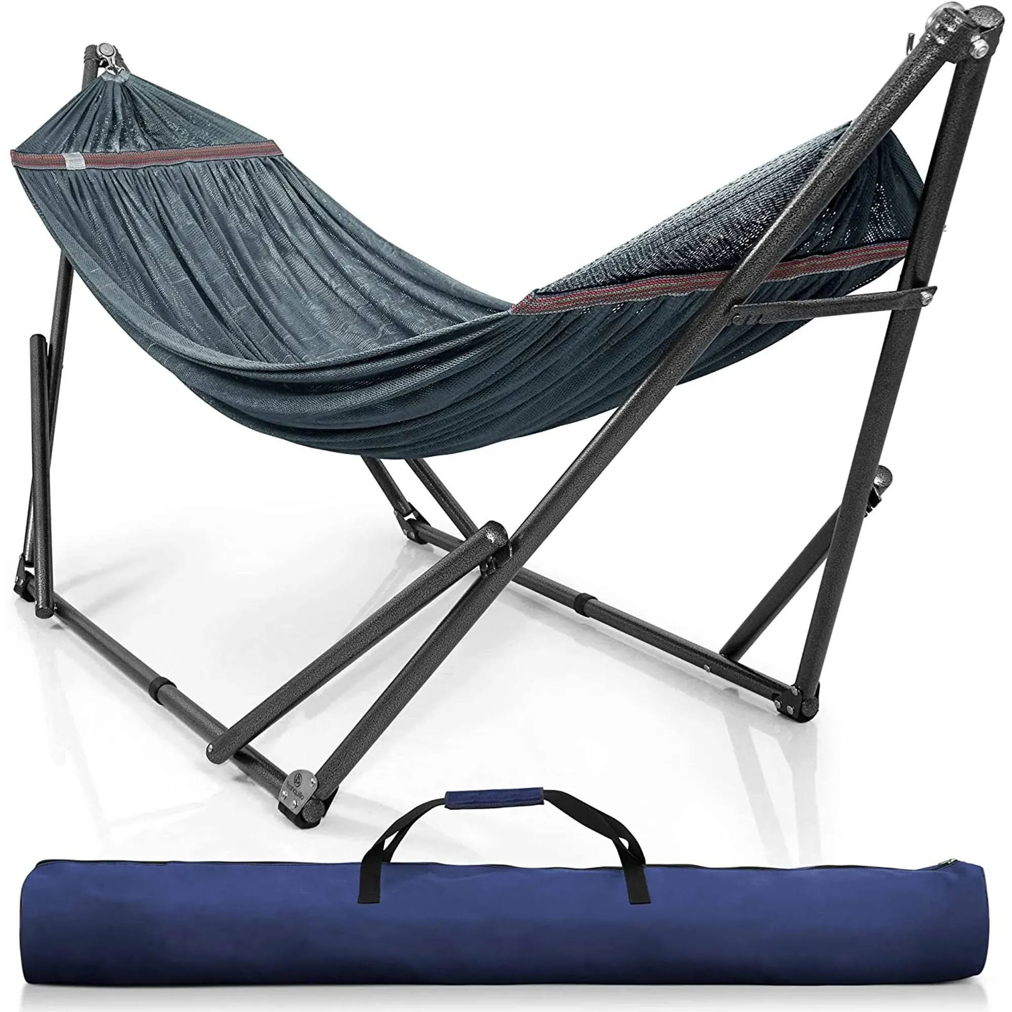 Tranquillo Universal 106.5 inch Double Hammock with Adjustable Stand, Purple