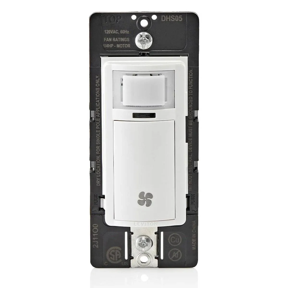 Humidity Sensor & Fan Control Switch, 1/4 HP, White by Leviton DHS05-1LW