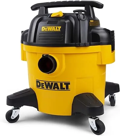 DEWALT 6 Gallon DXV06PZ 4 Peak HP Poly Wet/Dry Vac, Heavy-Duty Shop Vacuum with Blower Function Yellow+BlackDEWALT 6 Gallon DXV06PZ 4 Peak HP Poly Wet/Dry Vac, Heavy-Duty Shop Vacuum with Blower Function Yellow+Black