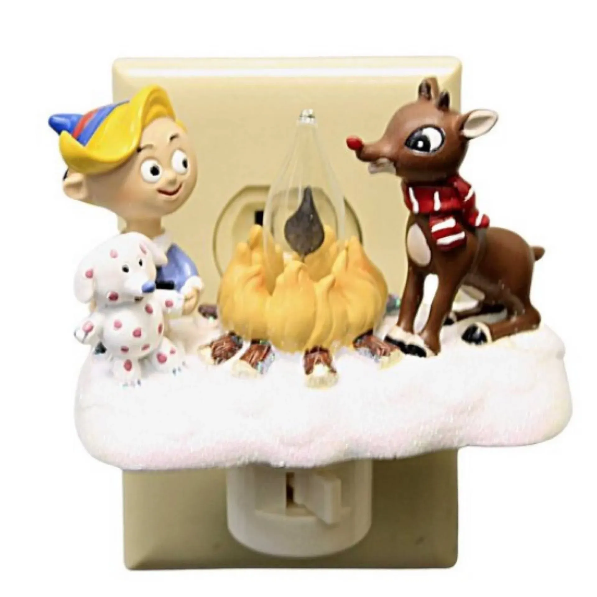 Rudolph the Red Nosed Reindeer and Hermey Flicker Christmas Night Light