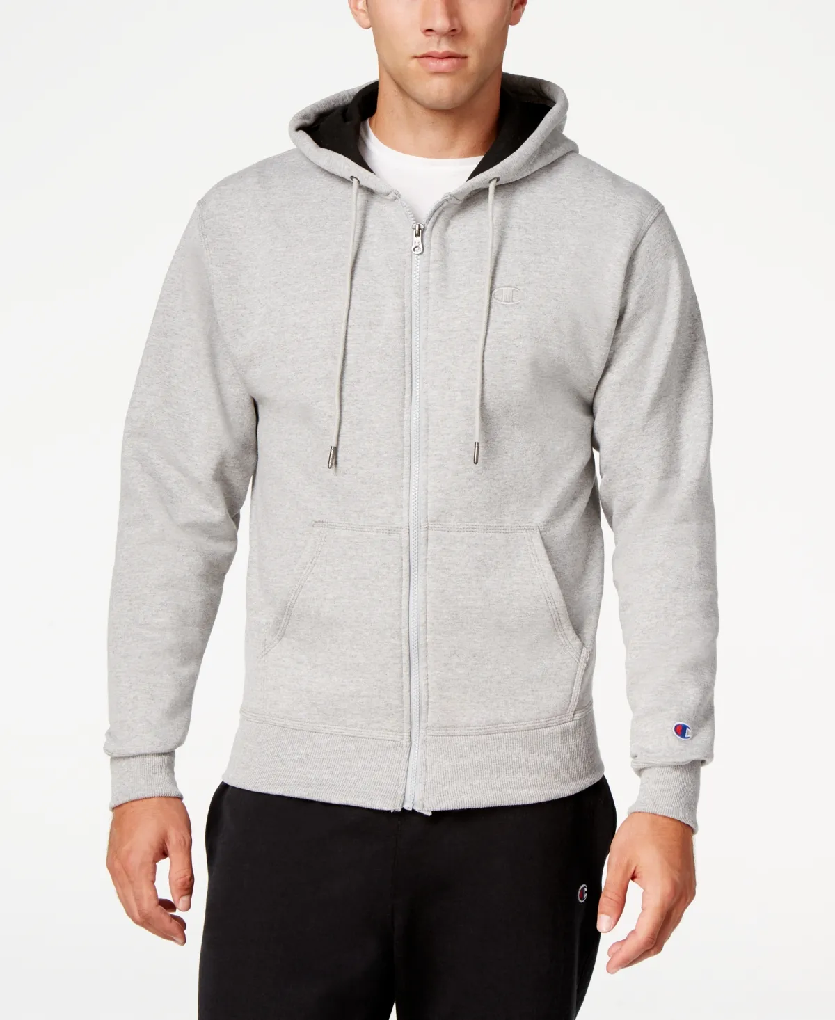 Champion Powerblend - Sudadera con capucha y cremallera para hombre (regular o grande y alto)