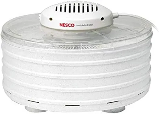 NESCO FD-37 Food Dehydrator, For Snacks, Fruit, Beef Jerky,White/Clear, 4 Trays