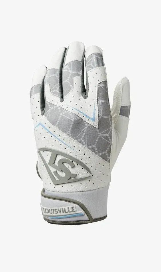 Louisville Slugger Genuine V2 Adult Batting Glove - White/Grey