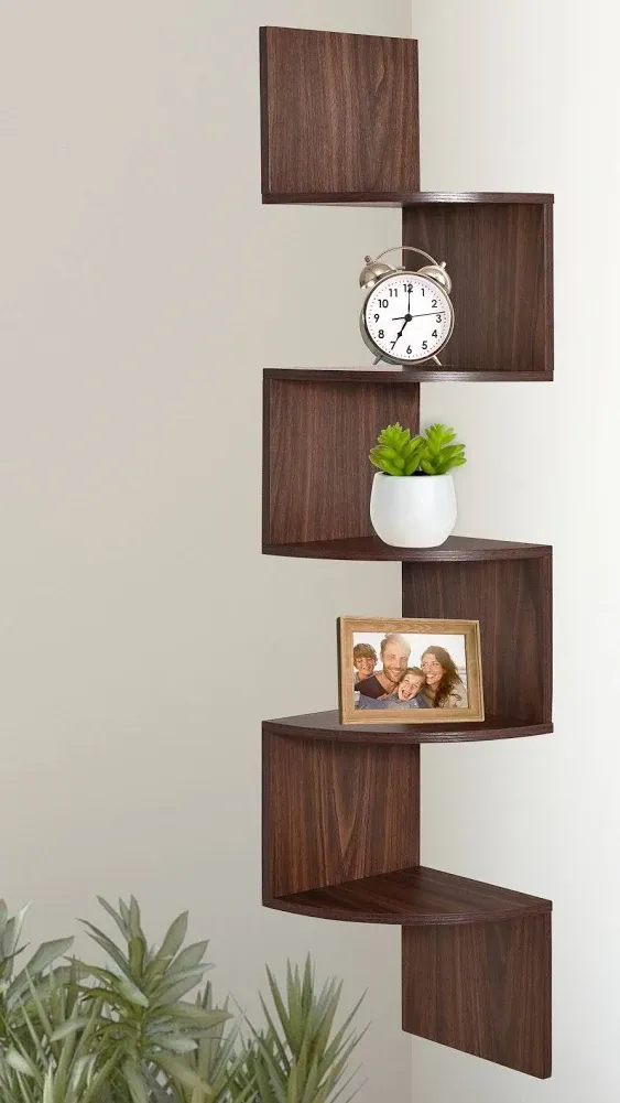 Greenco Corner Shelf 5 Tier Floating Shelves for Wall