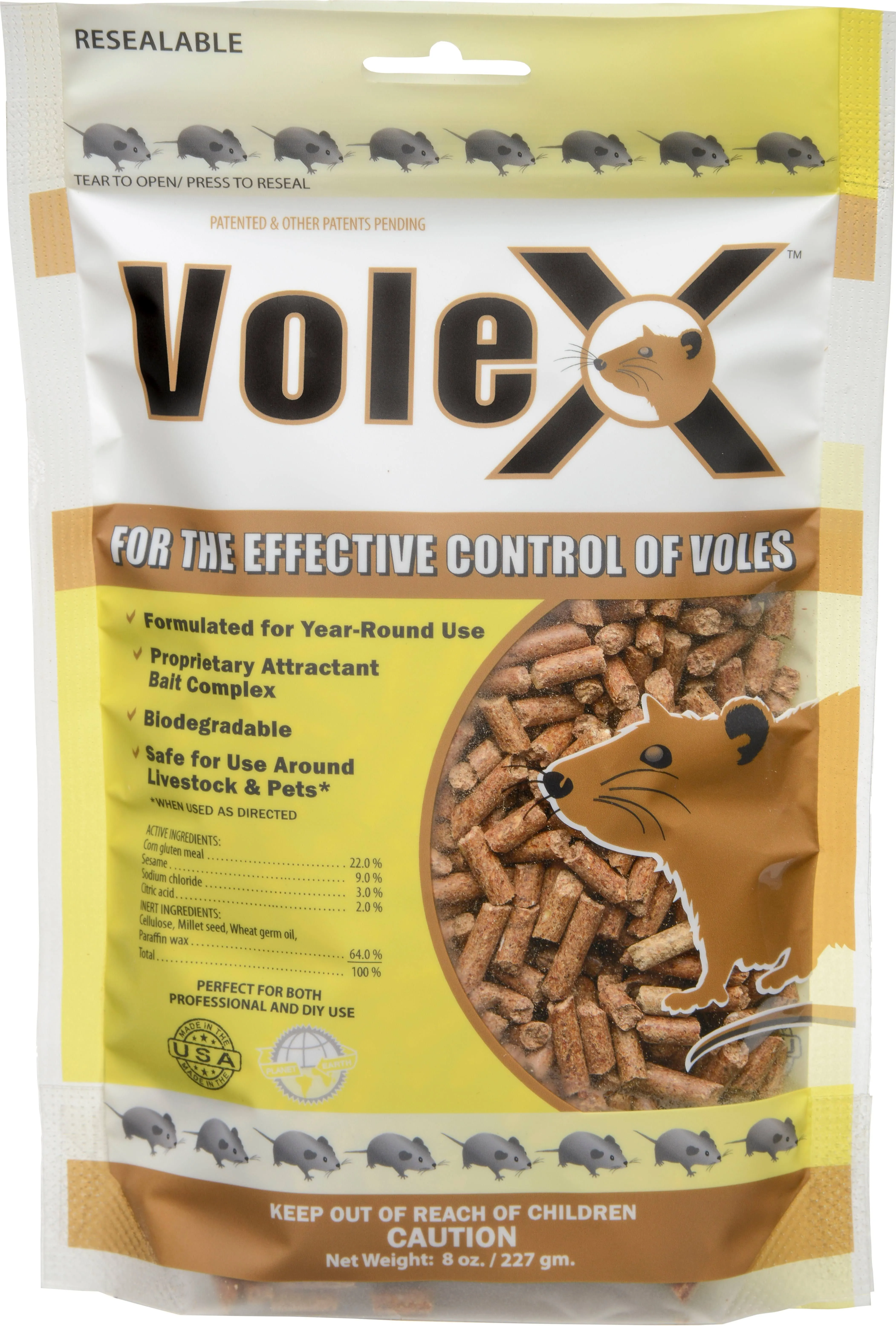 VoleX® - Kills All Species of Voles - Safe for Use Around People and Pets