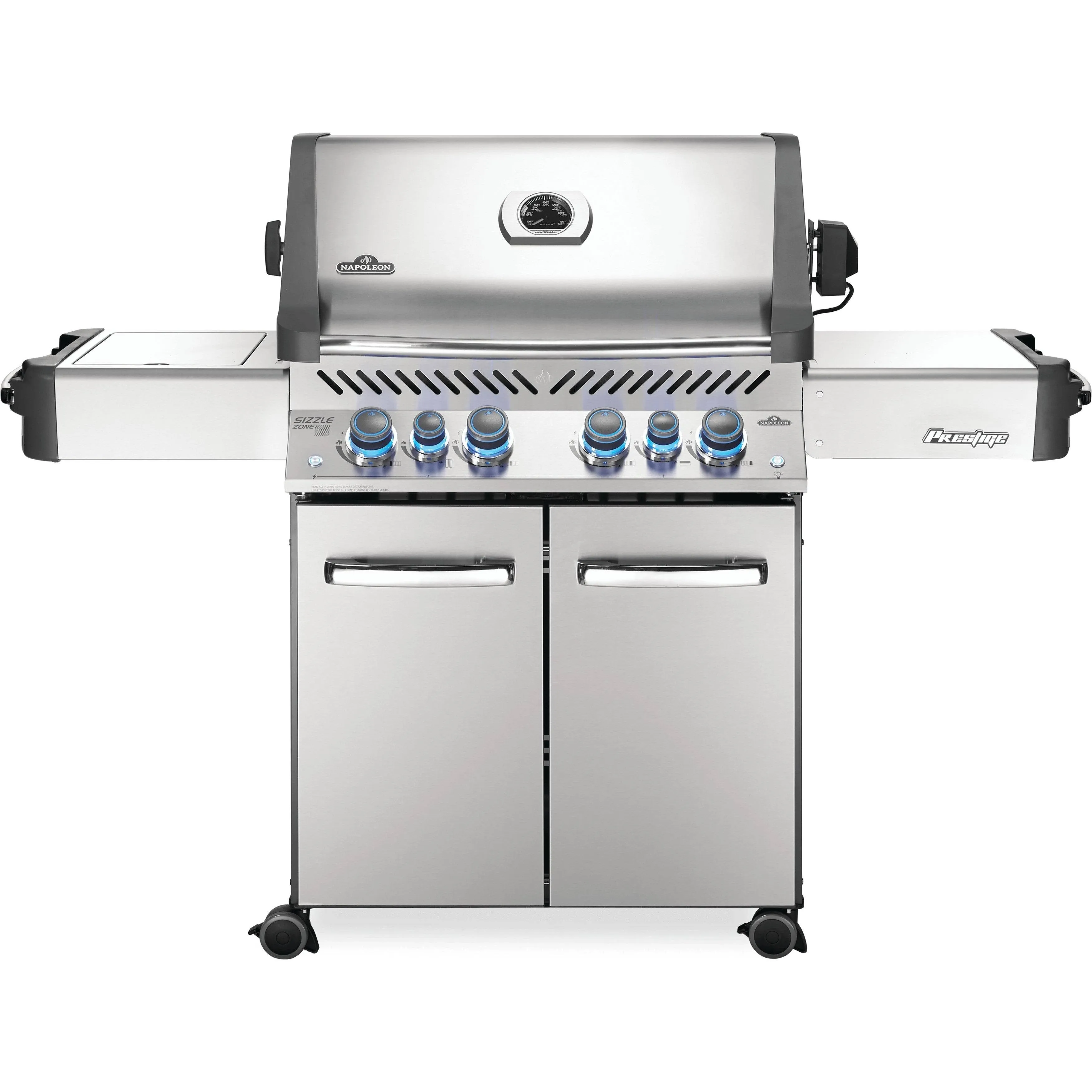 Napoleon Prestige 500 Propane Gas Grill with Infrared Side/Rear Burners, Stainless Steel