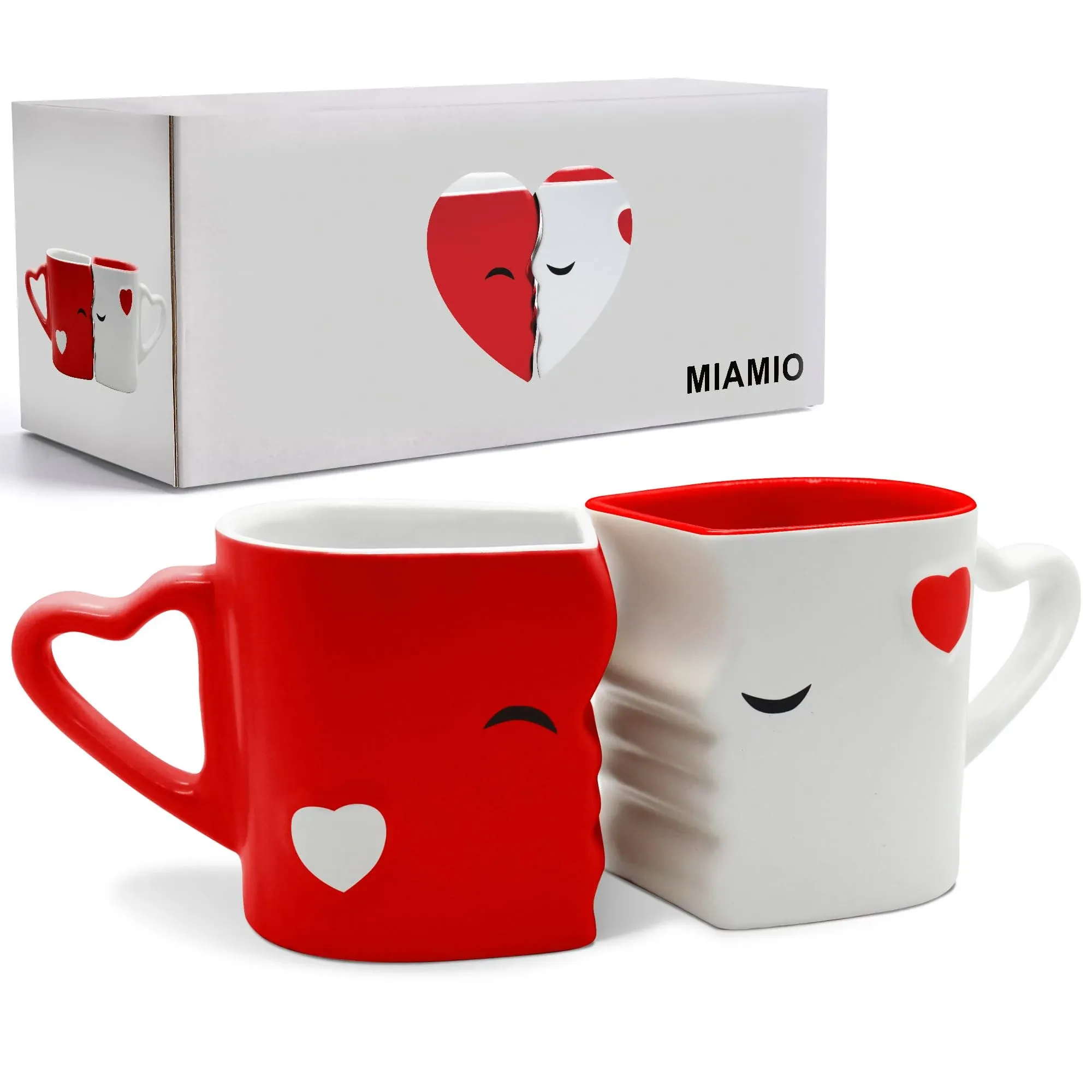 MIAMIO - Coffee Mugs/Kissing Mugs Bridal Pair Gift Set for Weddings/Birth<wbr/>day/...