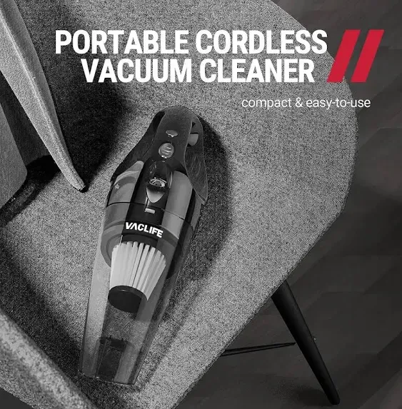 VacLife Handheld Vacuum, Car Vacuum Cleaner Cordless, Mini Portable Rechargeable Wireless Vacuum Cleaner with 2 Filters, Silver (VL189) - ASIN: B0BBL7R2KC