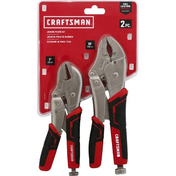 Craftsman 2 pc Drop Forged Steel Straight Jaw Locking Pliers Set