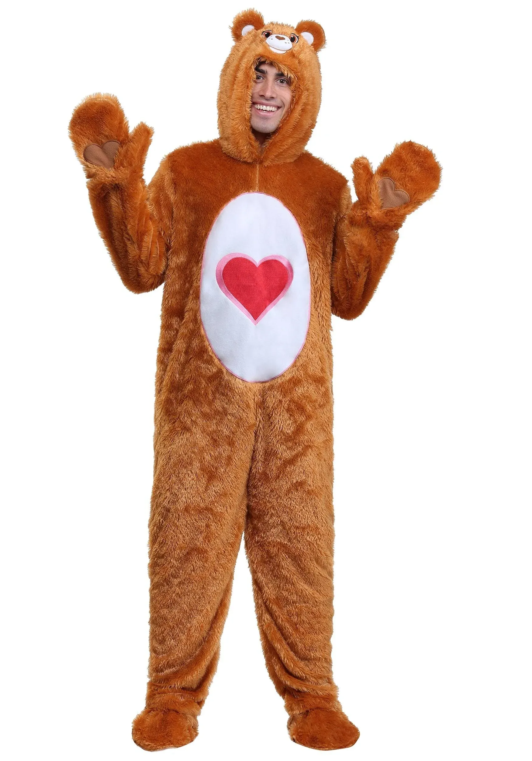 Care Bears Classic Tenderheart Bear Halloween Costume for Adults | Mascot Jumpsuit | 80s TV Character