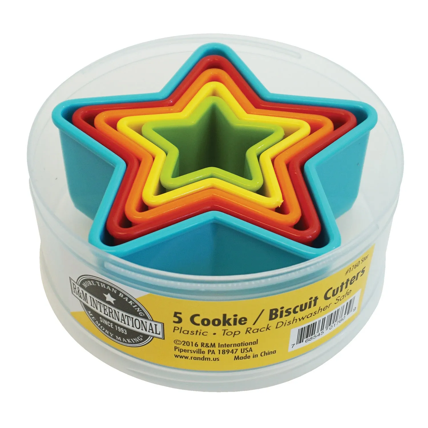 R & M International Star Cookie and Biscuit Cutters, Assorted Sizes, 5-Piece Set