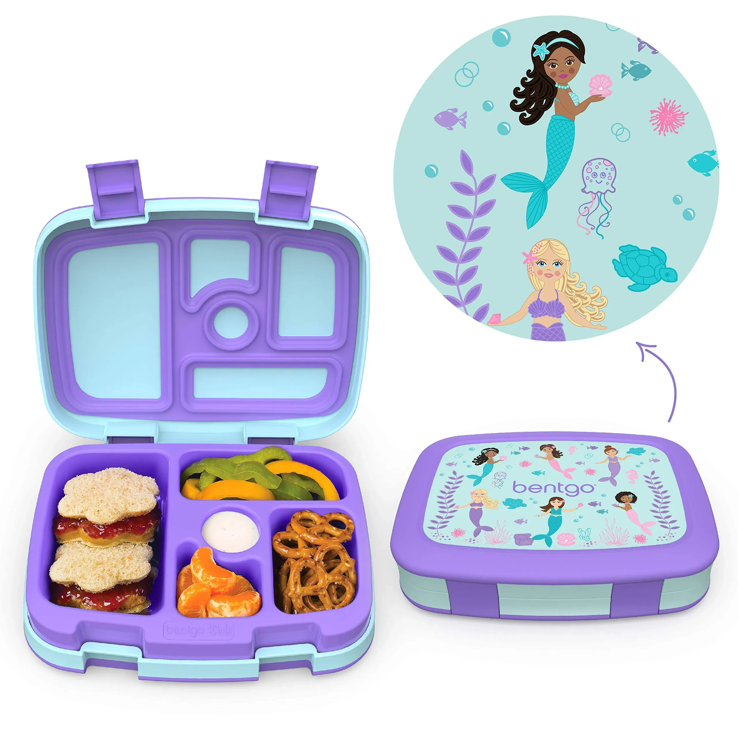 Bentgo Kids Prints Leak-proof Lunch Box - Mermaids in The Sea - Mermaid