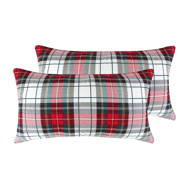 Thatch Home Spencer Plaid by Levtex Home - Spencer Plaid Quilted King Sham (Pack of 2) (36x20in.) - Reversible - Cotton/Poly