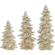 Gorgeous Gold Glittered Trees Set of 3