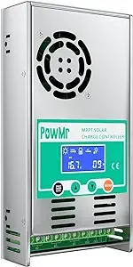 PowMr MPPT Charge Controller 60 Amp 48V 36V 24V 12V Auto - Max 160VDC Input LCD Backlight Solar Charge Controller for Vented Sealed Gel NiCd Lithium