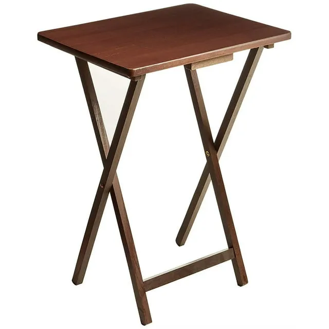 Mainstays Folding TV Tray Table - Walnut 19 x 15 x 26 Inch