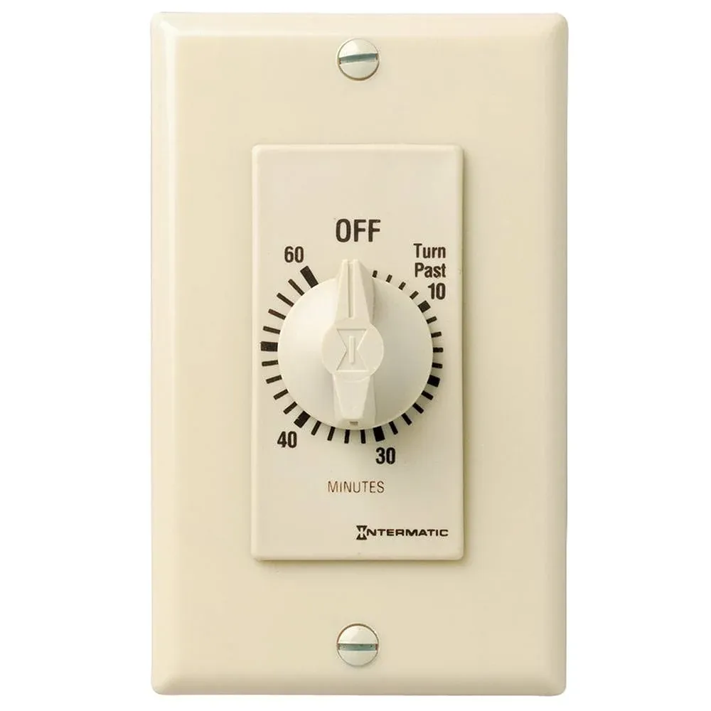 60 Minute Decorator Wall Switch Timer - 125 VAC 20 Amp - White