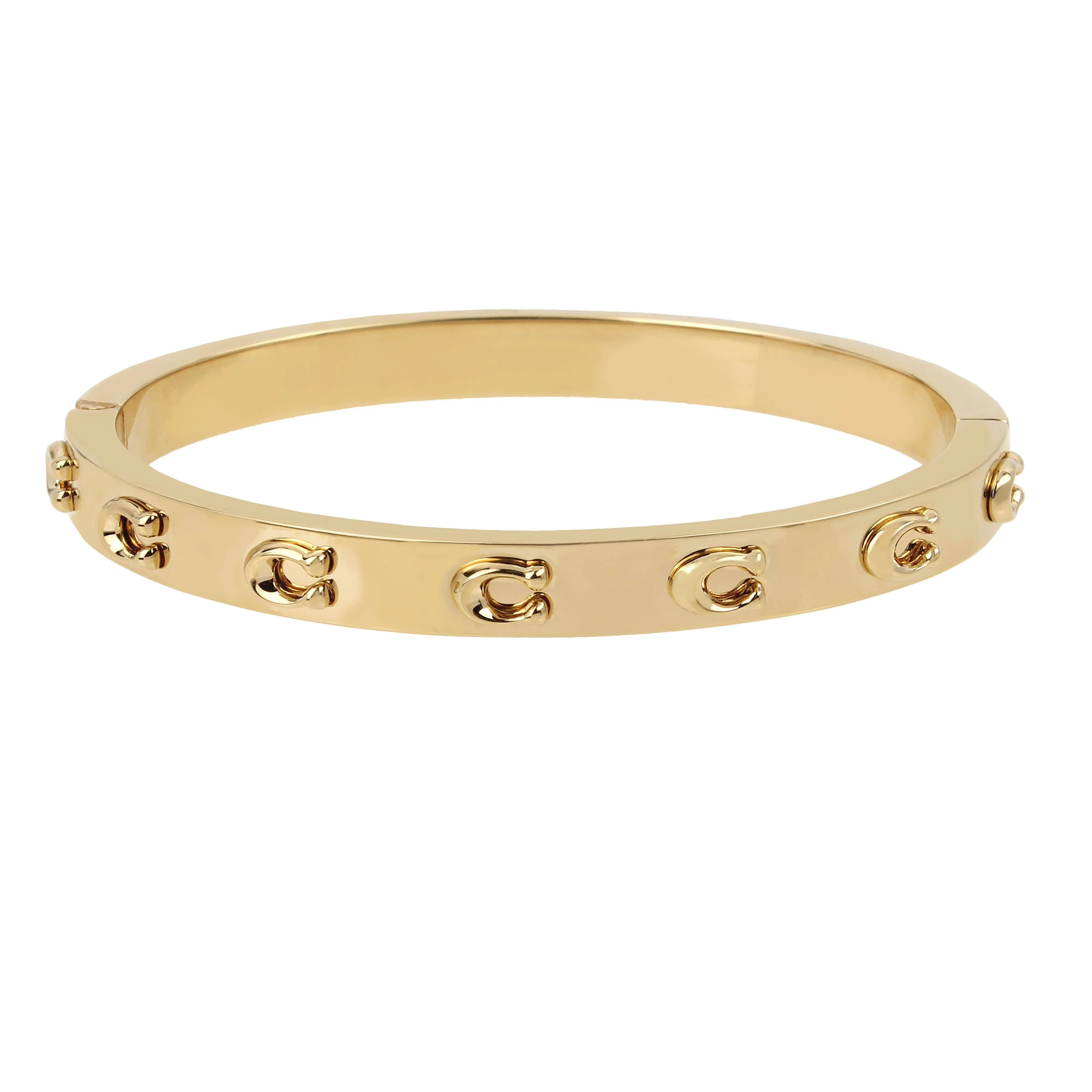 Coach Signature C Hinged Bangle Bracelet - Gold