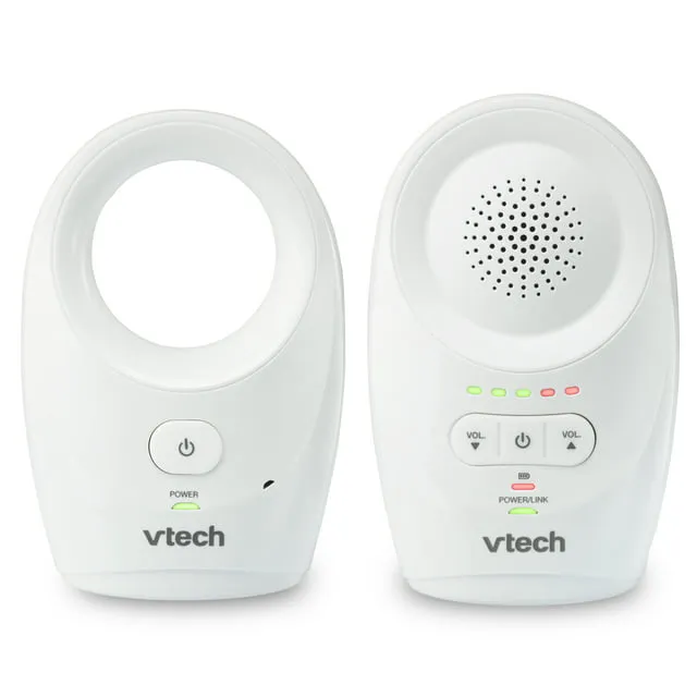 VTech Monitor de Audio Digital para Bebés de Rango Mejorado con 1 Unidad para Padres, DM1111, Blanco