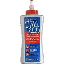 Weldbond Multi-Surface Adhesive Glue, Bonds Most Anything. Use as Wood Glue or on Fabric Glass Mosaic Carpet Ceramic Tile Metal Stone & More. Non-Toxic, ​Dries Crystal Clear 14.2oz /420mlWeldbond Multi-Surface Adhesive Glue, Bonds Most Anything. Use as W