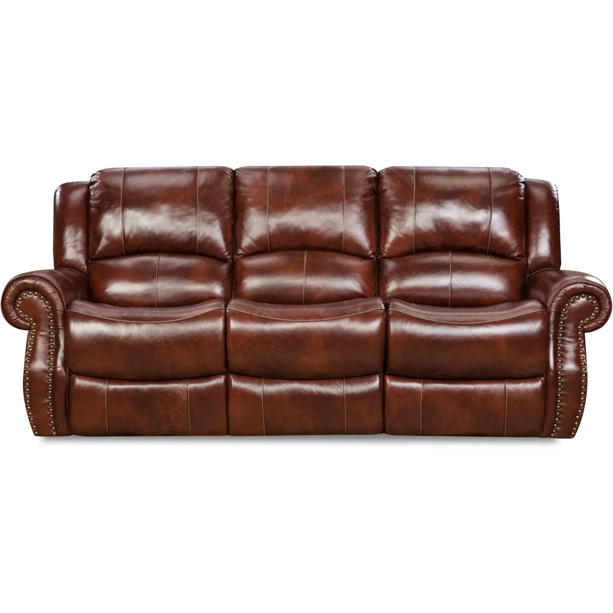 Cambridge Telluride Leather Double Reclining Sofa in Oxblood