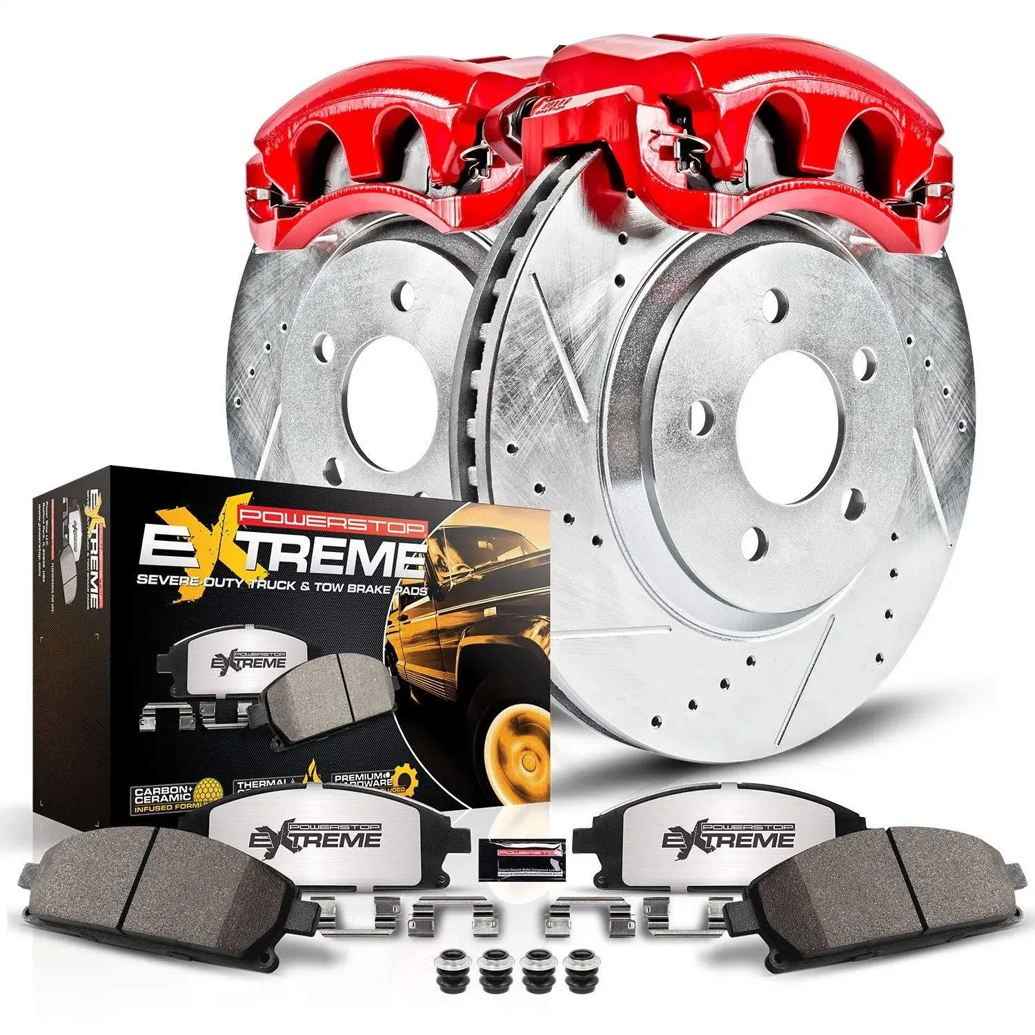 Power Stop Z36 Truck & Tow Rear Brake Kit with Calipers - KC2041-36