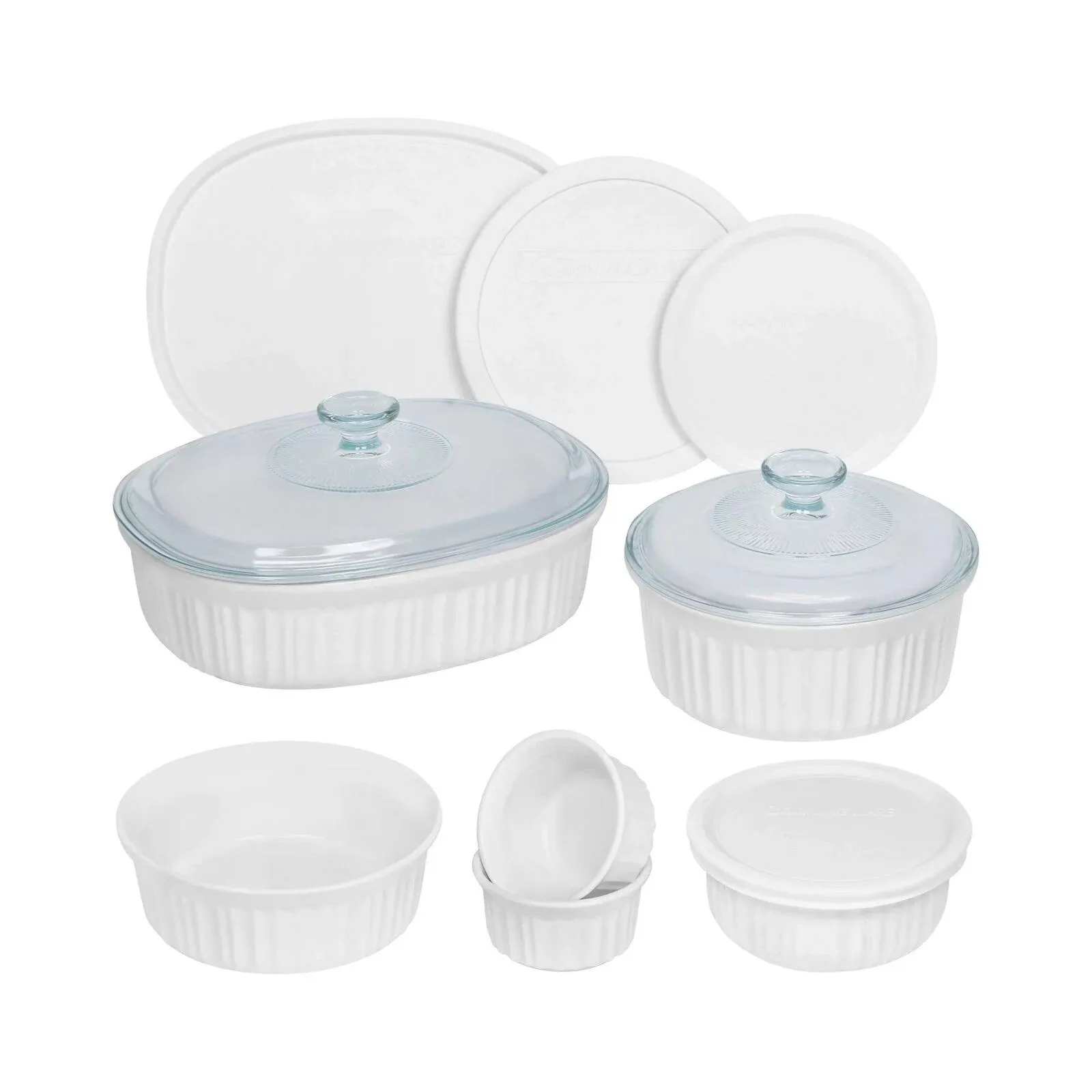 12-Pc French White Bakeware Set, Chip &amp; Crack Resistant Ceramic