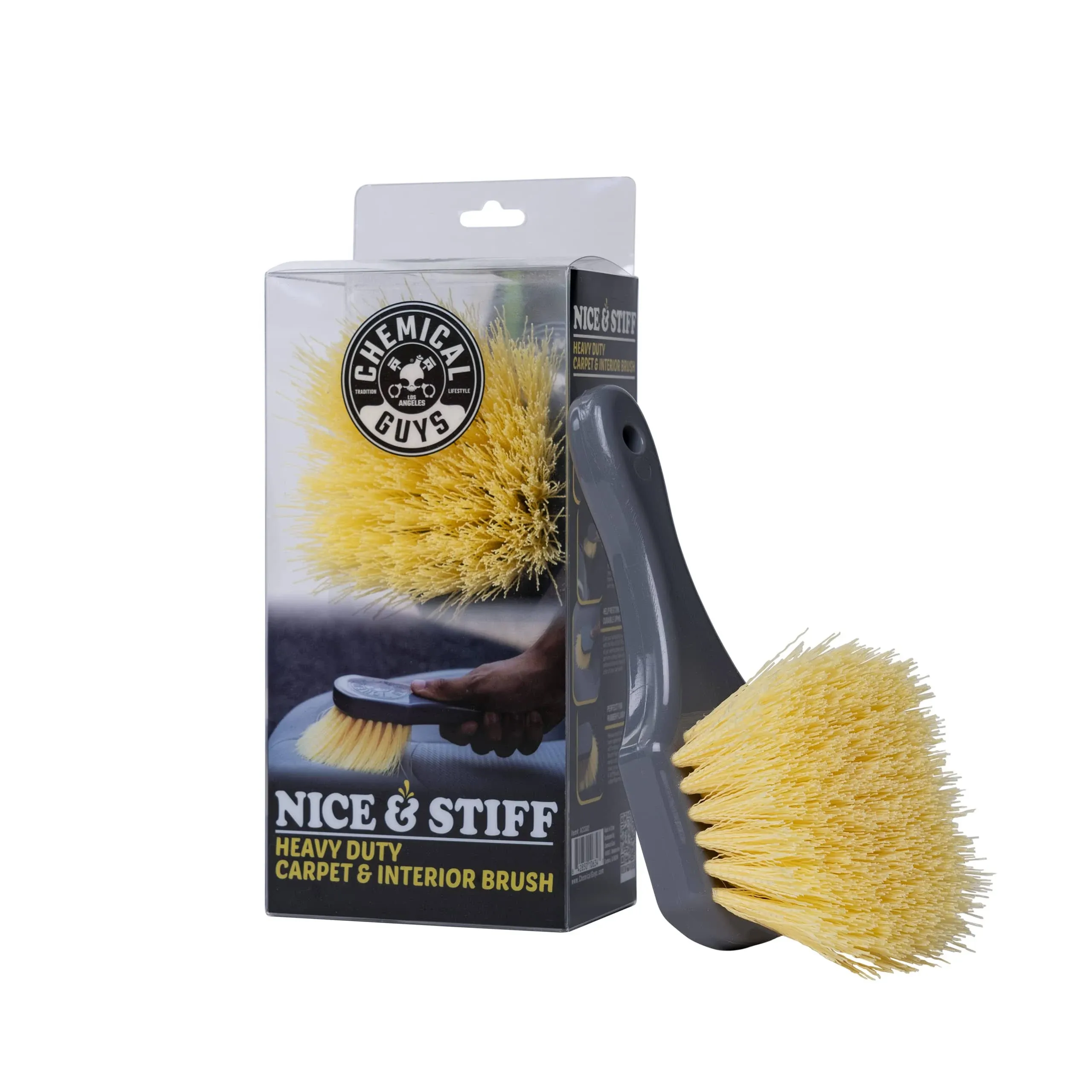 Chemical Guys ACCG02 - Stiffy Brush for Carpets & Durable Surfaces - Yellow