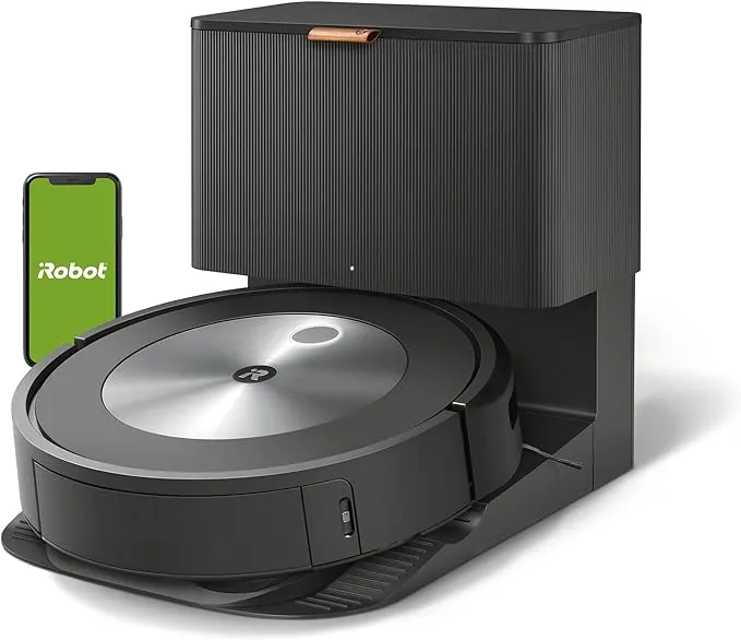 iRobot - Roomba i7+ (7550) Wi-Fi Connected Self-Emptying Robot Vacuum - Charcoal