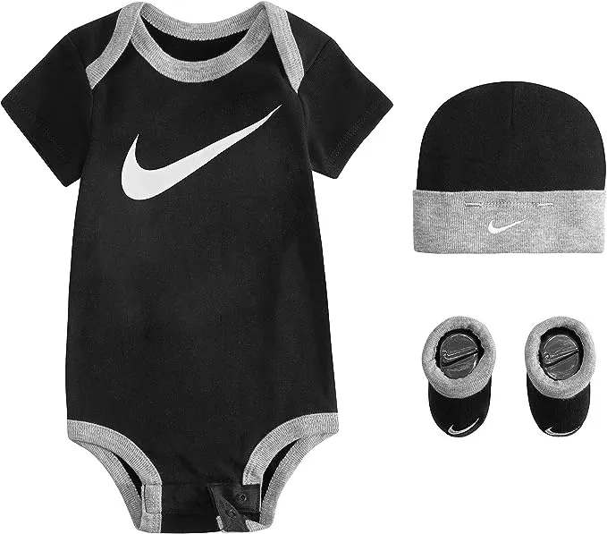 Nike Conjunto de 3 piezas para bebé, gorro y botines