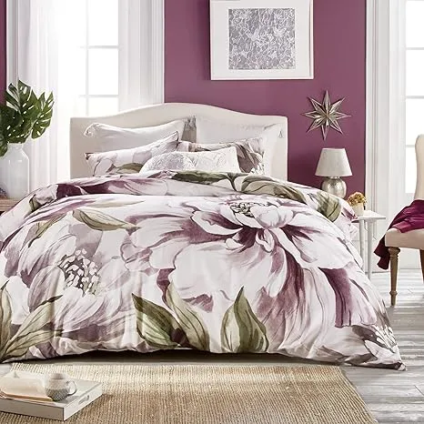 Peri Home Peony Blooms 3 Piece Full/Queen Comforter Set, Multi, Cotton, Polyfill