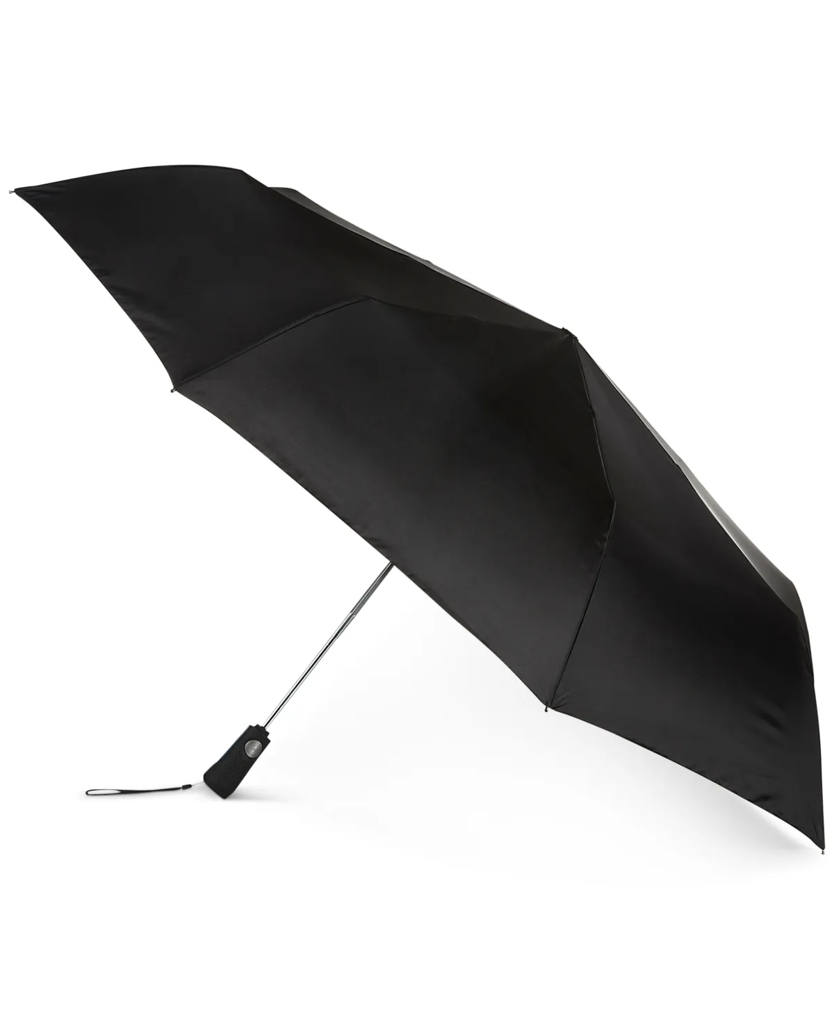 Totes Blue Line Golf Size Auto Open/Close Umbrella, Water Repellent Canopy, Black