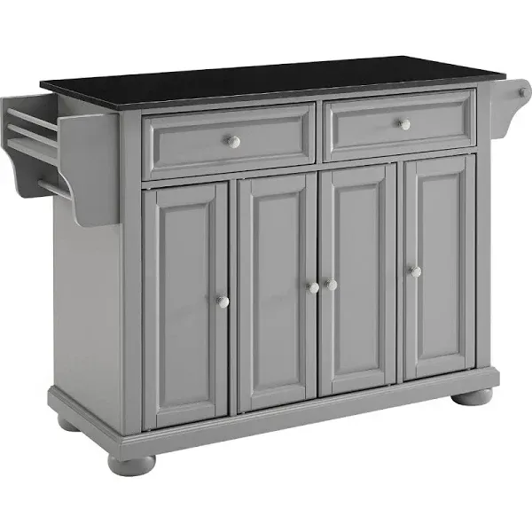 Crosley Alexandria Black Granite Top Kitchen Island - Gray