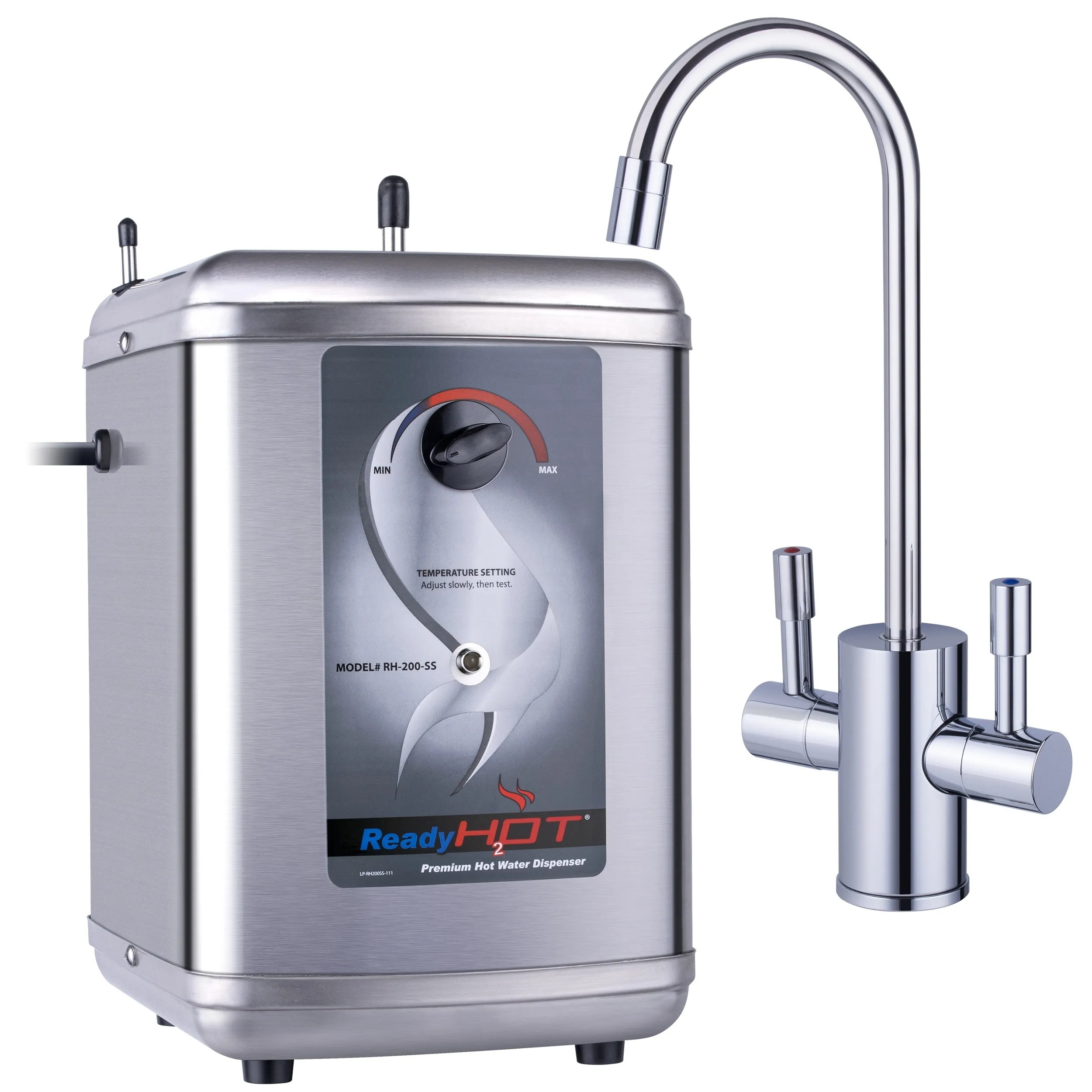 Ready Hot 200 Instant Hot Water Tank, 2-Handle Brushed Nickel Faucet