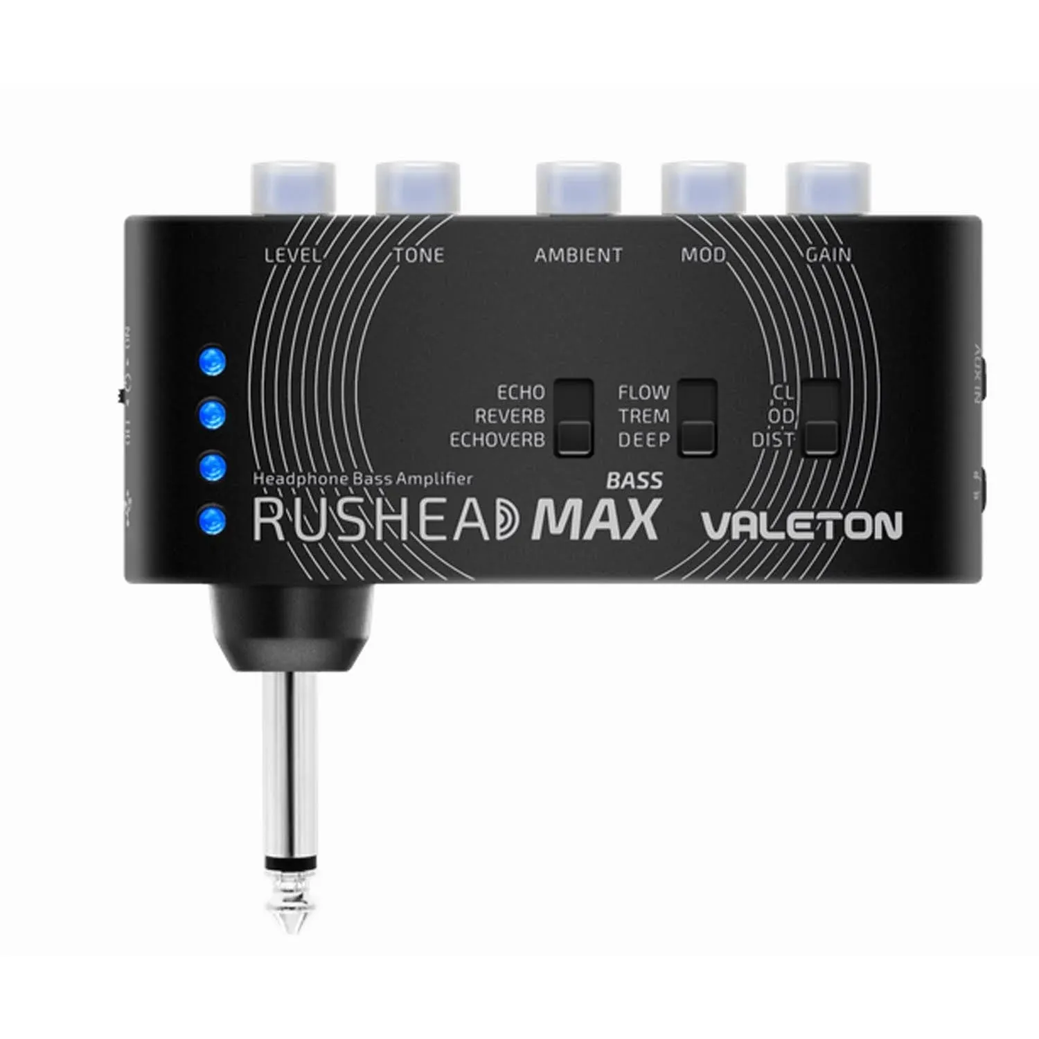 Valeton Rushead Max Bass USB Chargable Portable Pocket Bass Headphone Amp Carry ...