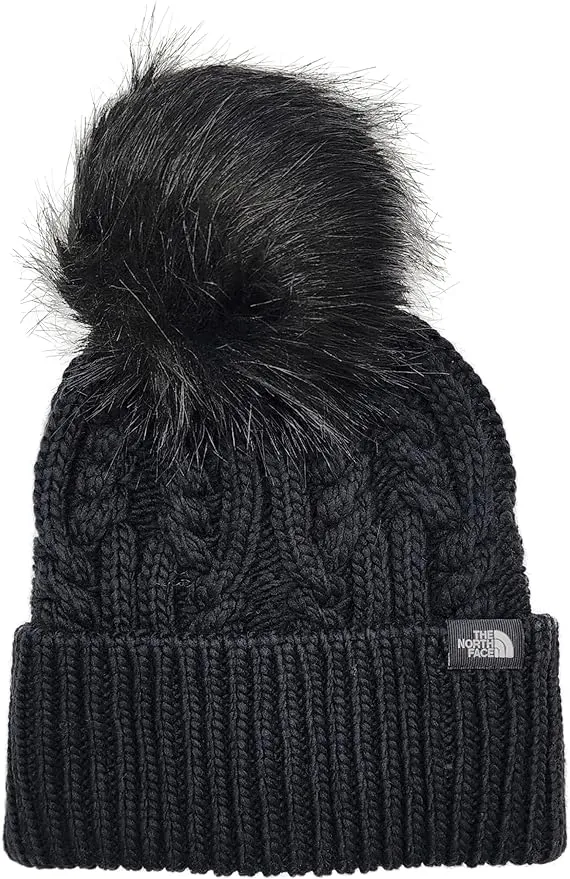 The North Face Kids Oh Mega Fur Pom Beanie TNF Black