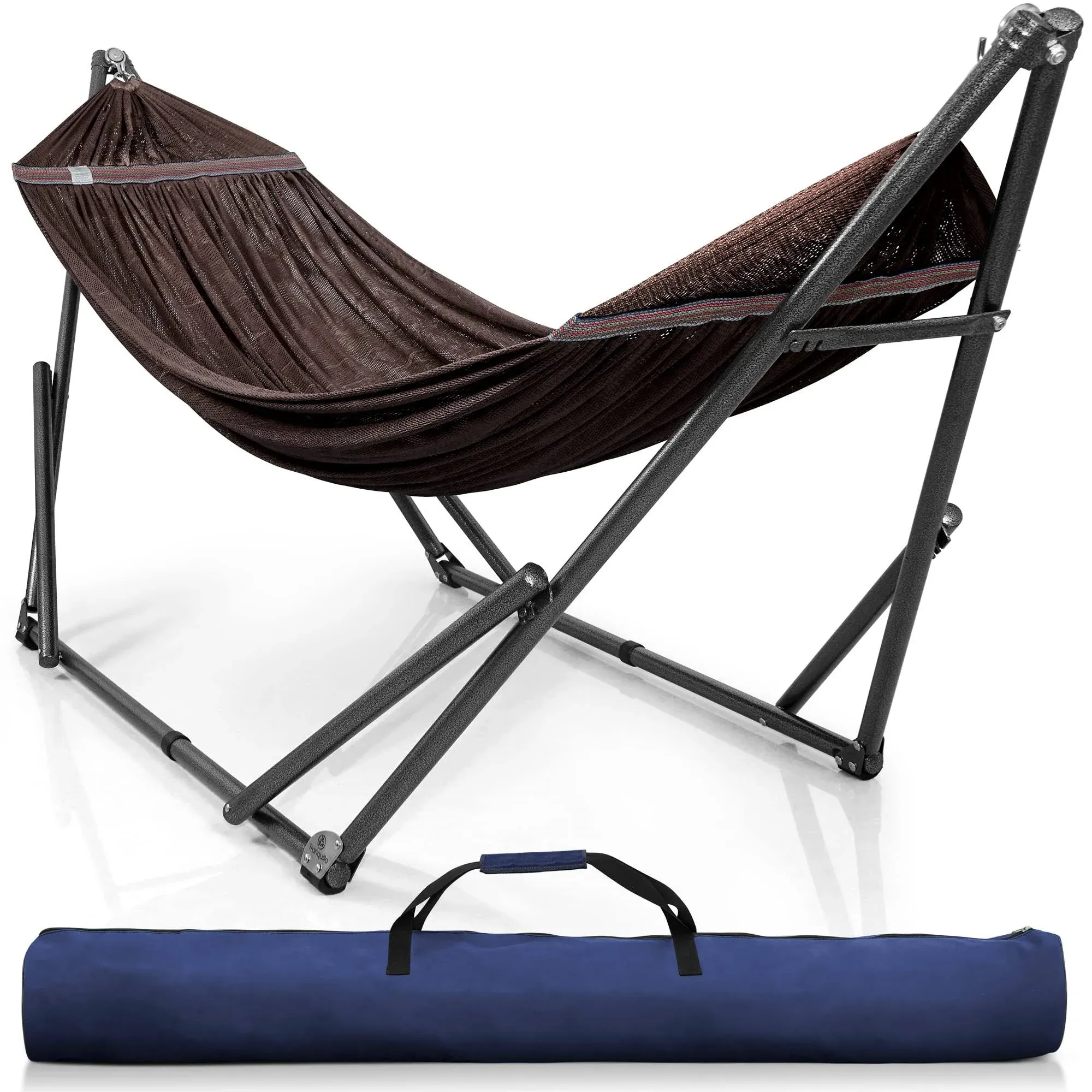 Tranquillo Universal 106.5" Double Hammock with Adjustable Stand and Bag