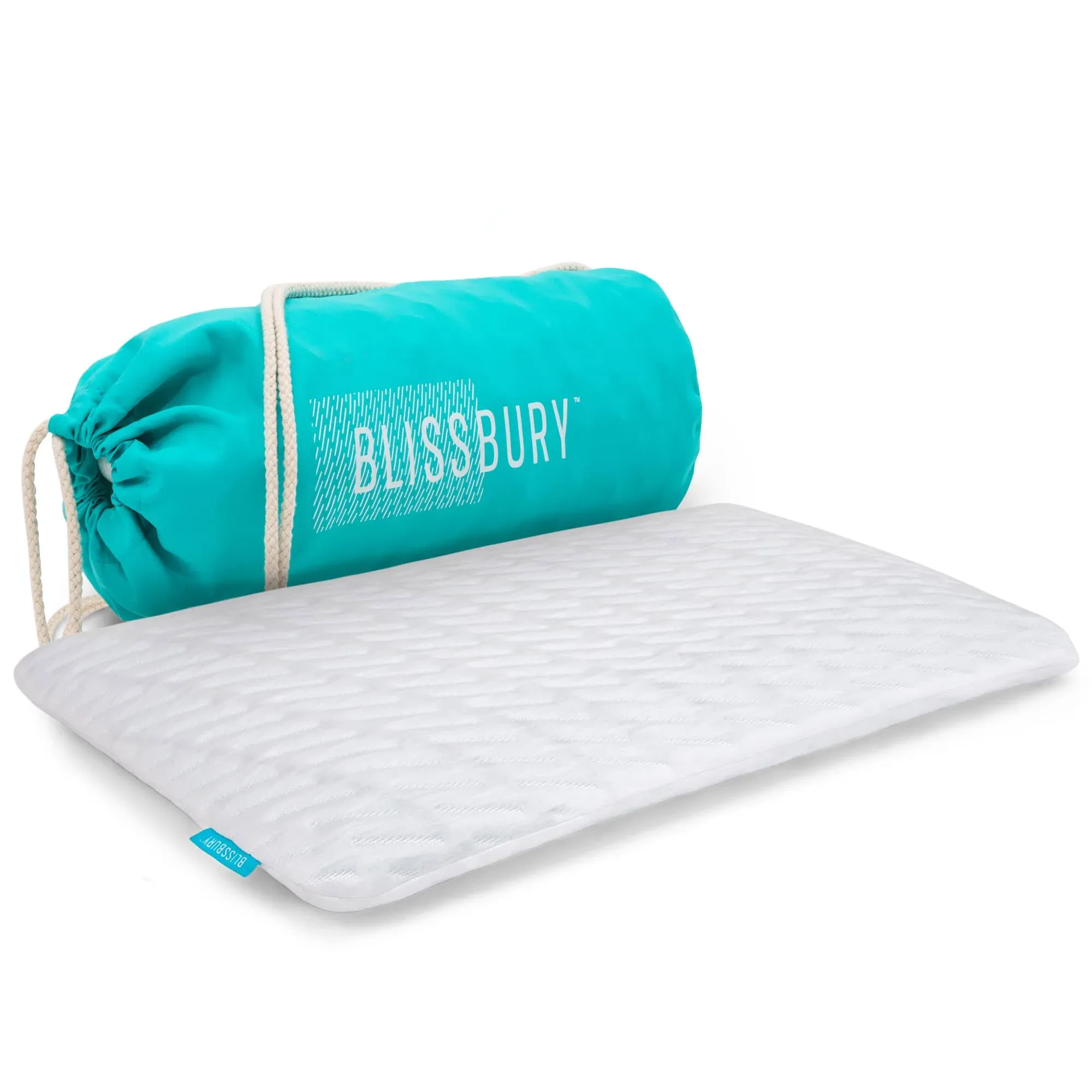 Blissbury 2.6 inch Ultra Thin Pillow for Sleeping | Premium Memory Foam Flat ...