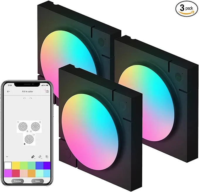 Cololight LED Lights, Wall Lights for Room Decor, Multi-Color Music Sync Ambient Lights for Bedroom, Night Lights, Gaming Lights Compatible with Alexa, Google Assistant(Mix 3Pack)