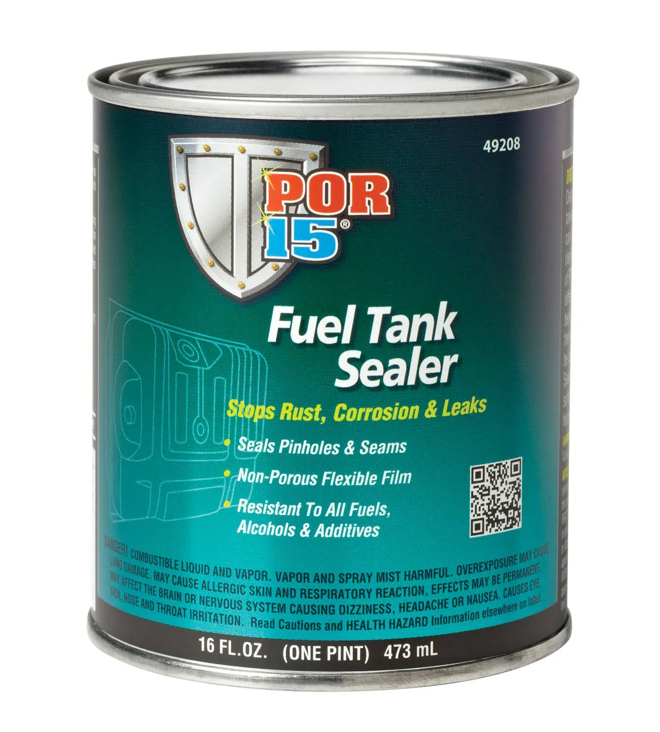 POR-15 49208 Fuel Tank Sealer Gray 16 Fluid Oz. Stops Rust Corrosion &amp; Leaks